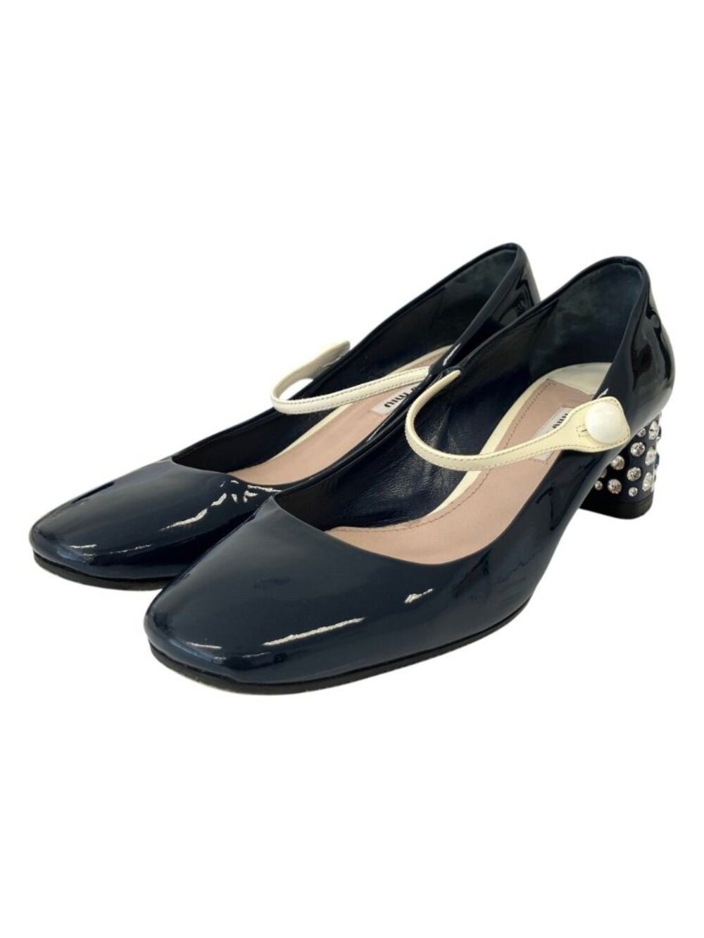 Miu Miu Bijou Heels Pumps Navy